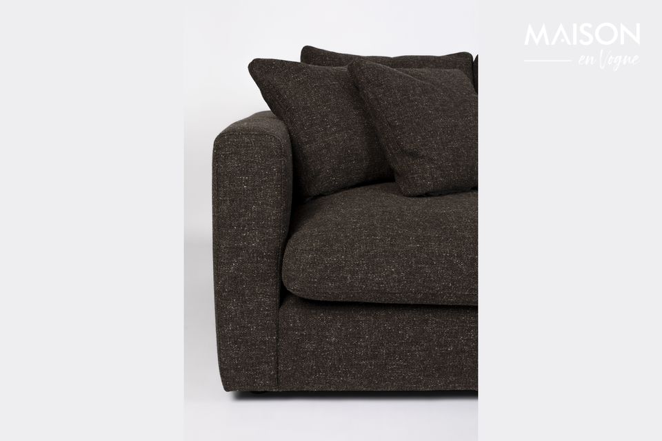 Its seat cushions are removable for easy maintenance