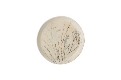 Large Bea natural plate in stoneware