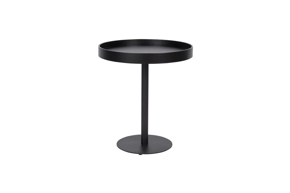 Large black wood side table Yuri White Label