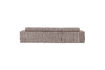 Miniature Large chaise longue sofa right rib fabric sand NOVI 5