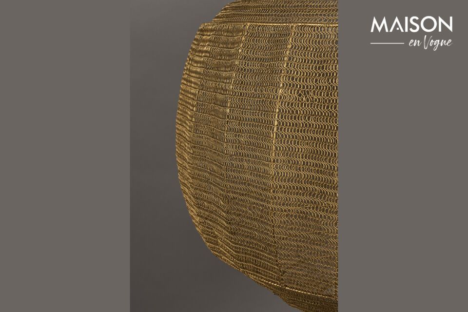 Discover timeless elegance with the Meezam Large Golden Iron Pendant