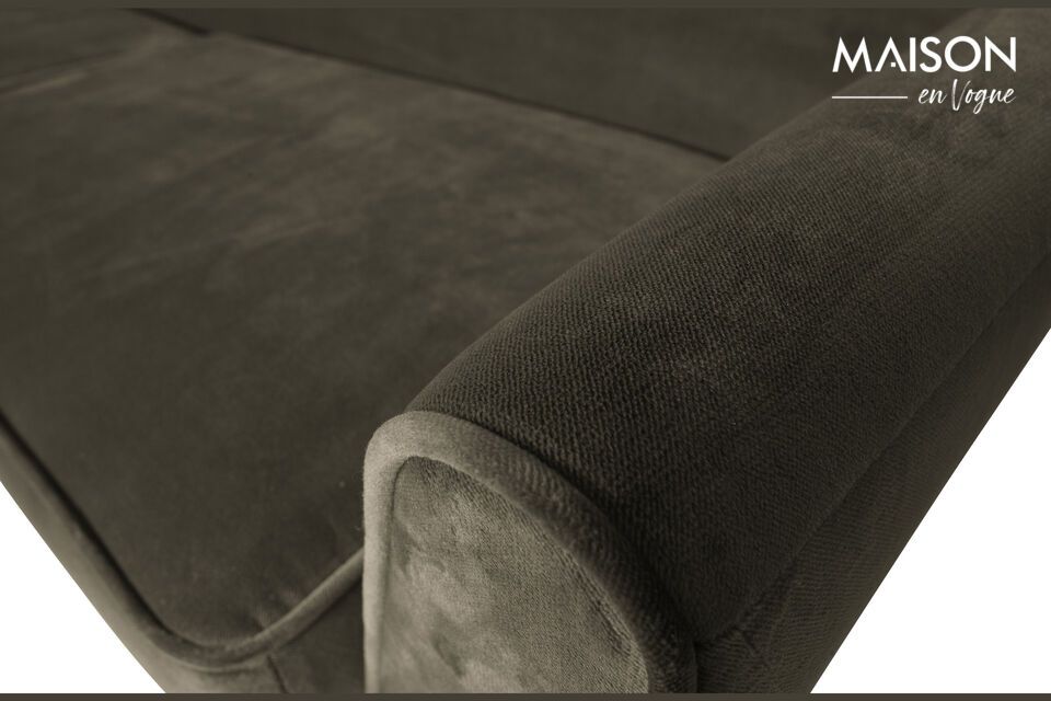 With a clean design, this sofa has a plush fabric upholstery and offers high seating comfort