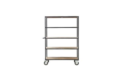 Large light wood cart Black