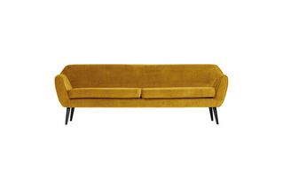 Large ochre velvet sofa Rocco
