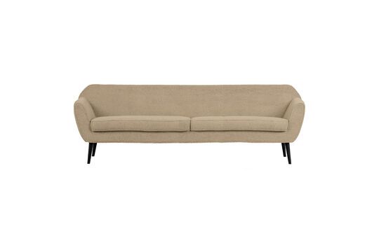 Large two-seater sofa in sand fabric Rocco Clipped