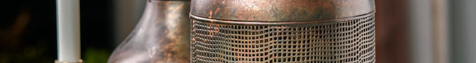Materialbeschreibung Laterne H37 cm Eisen Braun Antique HDNett