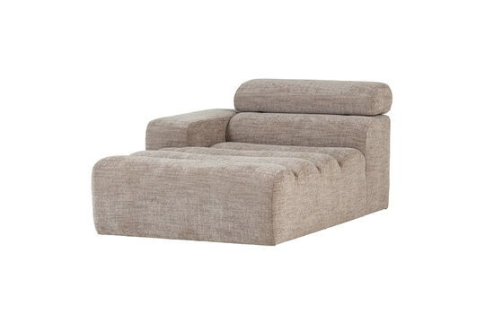 Left chaise longue element polyester natural melange NOVI Clipped