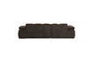 Miniature Left chaise longue sofa brown rib fabric Mojo 6
