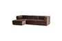 Miniature Left chaise longue sofa velvet brown Manu Clipped
