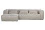 Miniature Left corner sofa in light gray fabric Bean Clipped