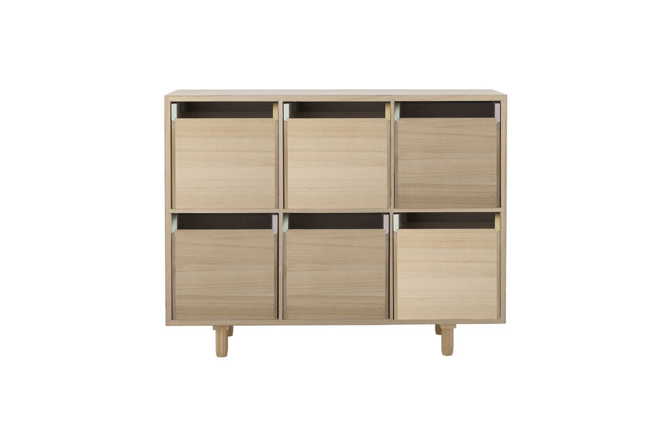 Libreria con cassetti in paulownia multicolore Calle - 7