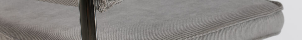 Material Details Light grey ribbed fabric dining chair Ridge Rib