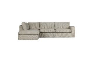 Linke Ecksofa in off-white Stoff Freddie