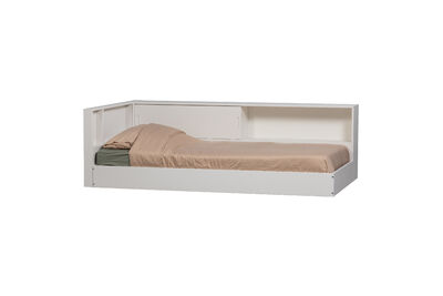 Lit d'angle 90x200 cm pin blanc CARTER