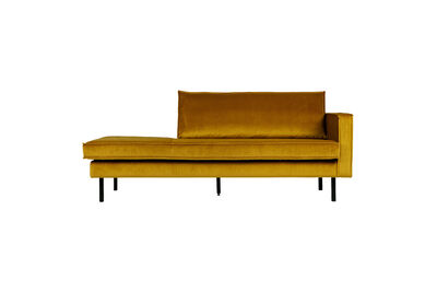 Lit de jour droite velours jaune ocre RODEO