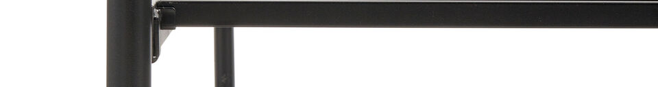 Mise en avant matière Lit gigogne simple 90x200cm métal noir LUCY