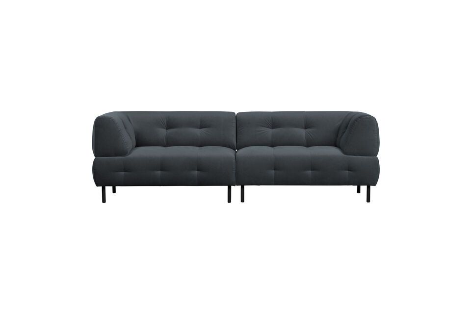 Lloyd 4 seater sofa in anthracite velvet Woood