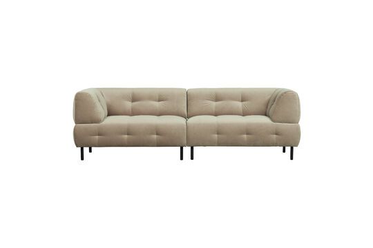Lloyd 4 seater sofa in beige velvet Clipped