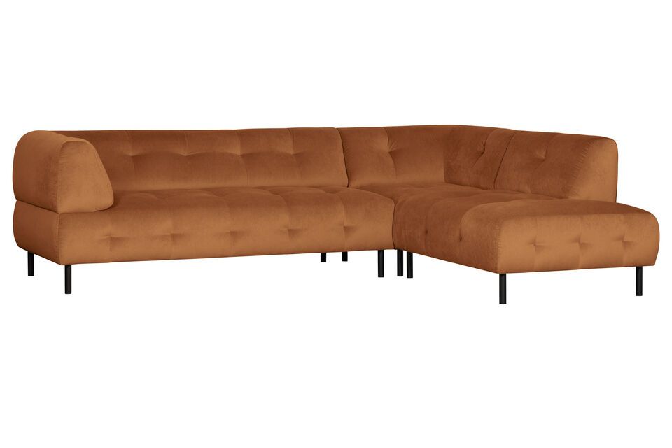 Lloyd cinnamon velvet right corner sofa Woood
