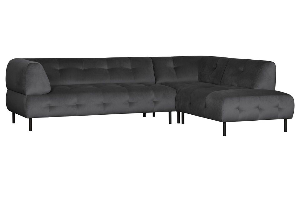 Lloyd dark grey velvet corner sofa Woood