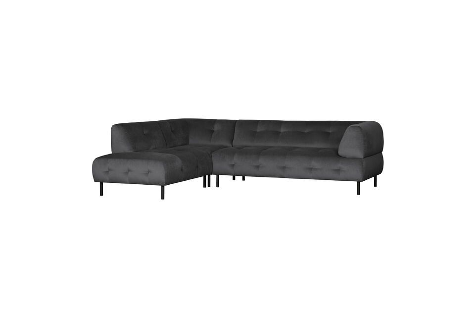 Lloyd dark grey velvet left corner sofa Woood
