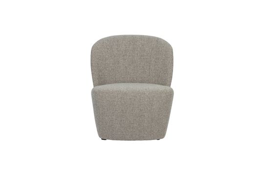Lofty beige fabric armchair
