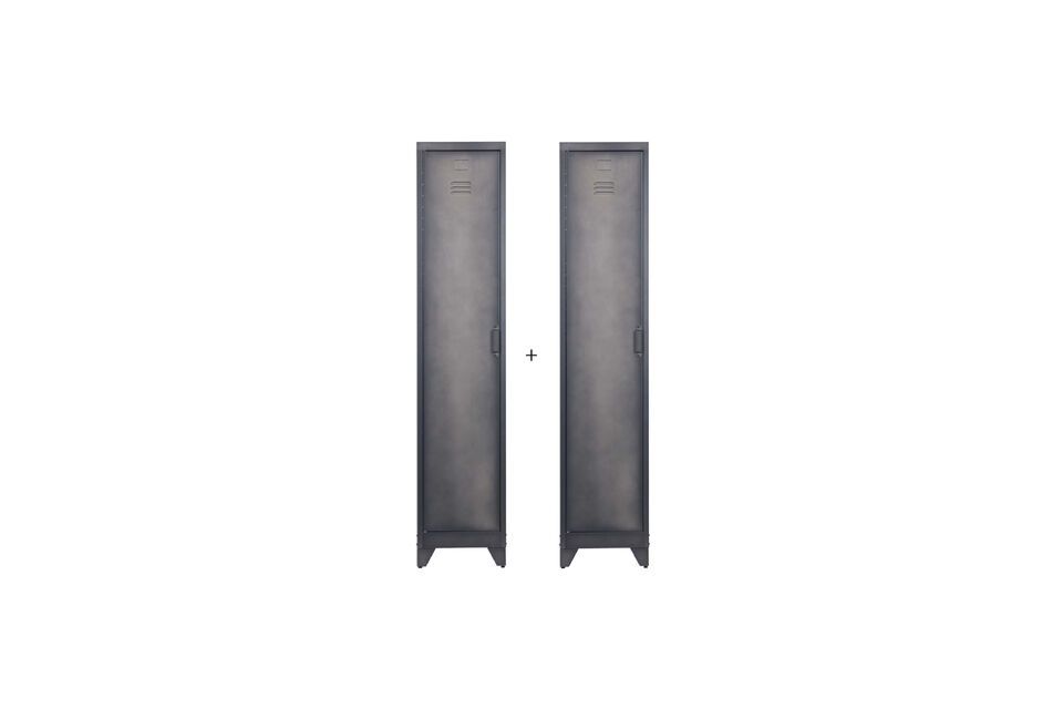 Lot de 2 armoires 1 porte en métal noir Cas Woood
