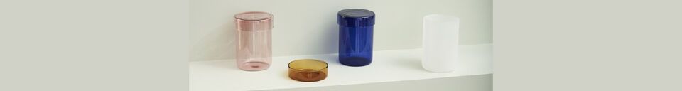 Mise en avant matière Lot de 2 bocals en verre dépoli Pop