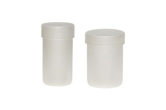 Lot de 2 bocals en verre dépoli Pop