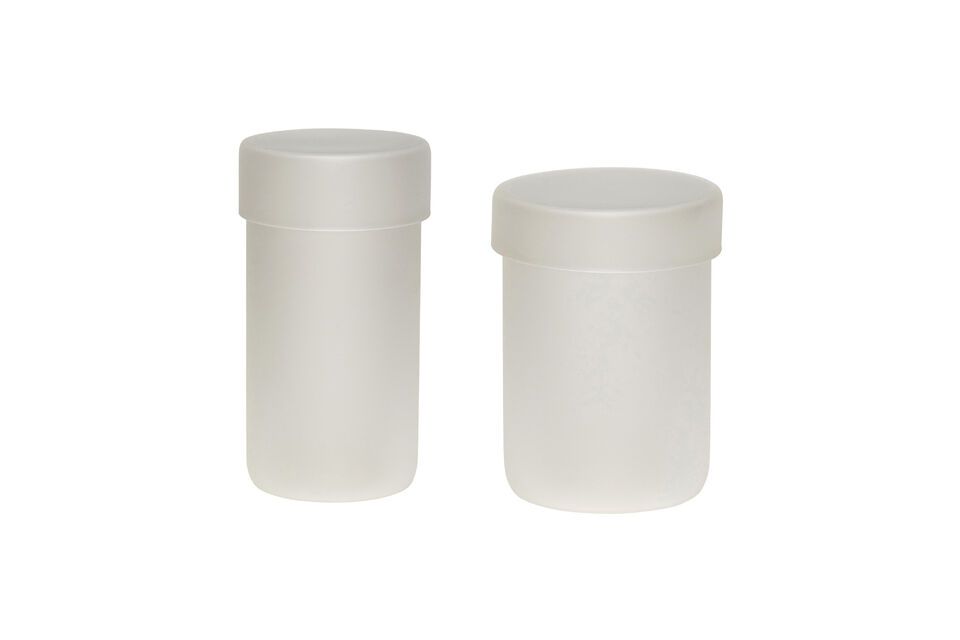 Lot de 2 bocals en verre dépoli Pop Hübsch