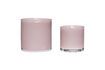 Miniature Lot de 2 bougeoirs en verre rose Akin 1