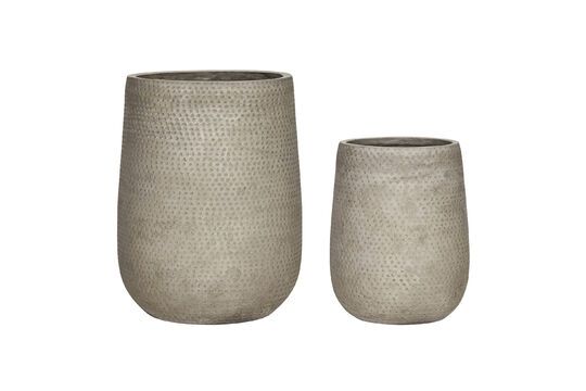 Lot de 2 cache-pots en ciment beige Ardo