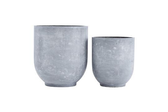 Lot de 2 cache-pots en ciment gris Gard Détouré