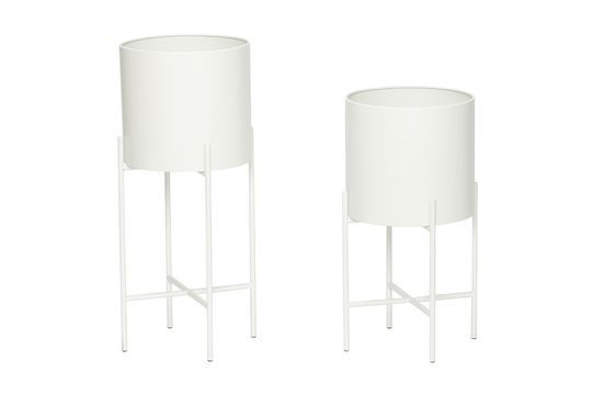 Lot de 2 cache-pots en fer blanc Airy