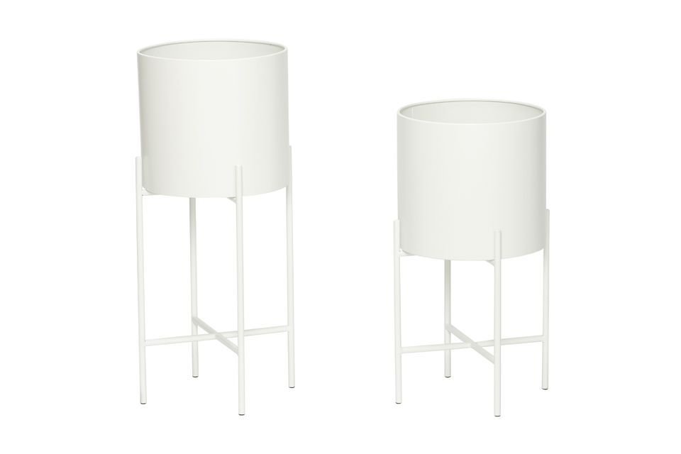 Lot de 2 cache-pots en fer blanc Airy Hübsch