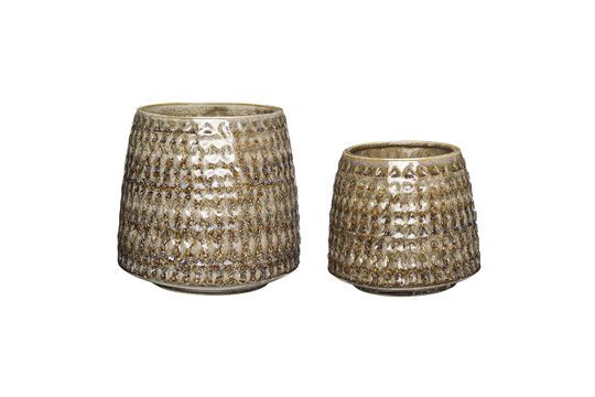 Lot de 2 caches-pots en céramique beige Capri Détouré