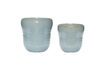 Miniature Lot de 2 caches-pots en céramique bleu Care 1