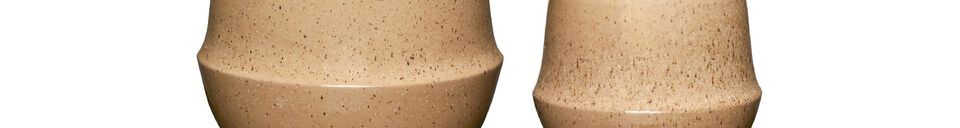 Mise en avant matière Lot de 2 caches-pots en céramique sable Vibe