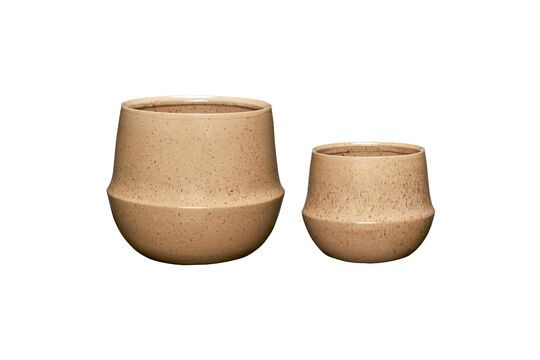Lot de 2 caches-pots en céramique sable Vibe Détouré