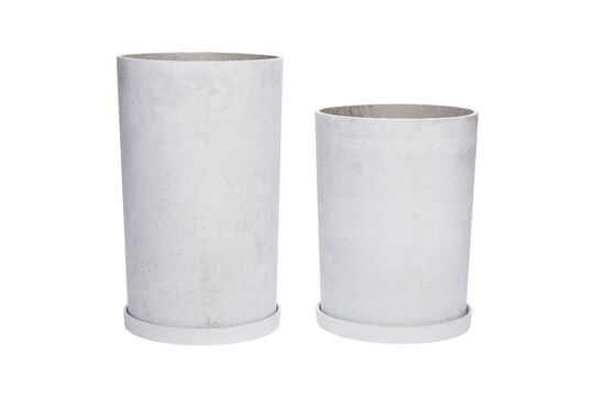 Lot de 2 caches-pots en polyrésine gris Podium