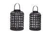 Miniature Lot de 2 lanternes en bambou noir Grid 7