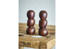 Miniature Lot de 2 moulins à sel et poivre en acacia marron Salvi 3