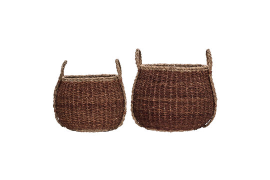 Lot de 2 paniers de rangement en jonc de mer brun Rangi