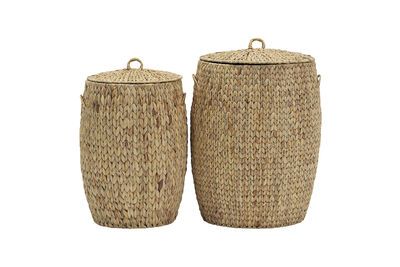 Lot de 2 paniers en fibres naturelles clair Nature