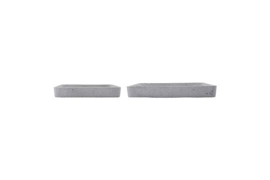 Lot de 2 plateaux en pierre gris Retra