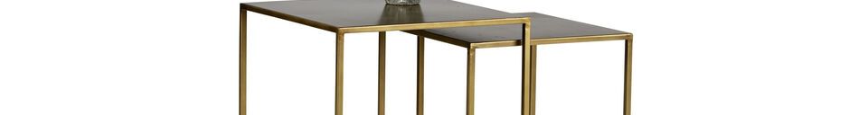 Mise en avant matière Lot de 2 tables basse en métal doré Ziva
