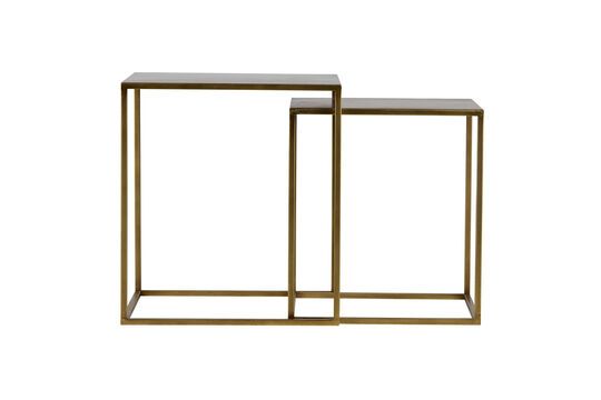 Lot de 2 tables basse en métal doré Ziva