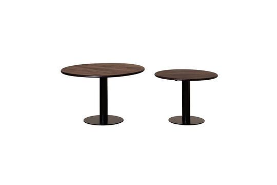 Lot de 2 tables basses en bois foncé Toraja