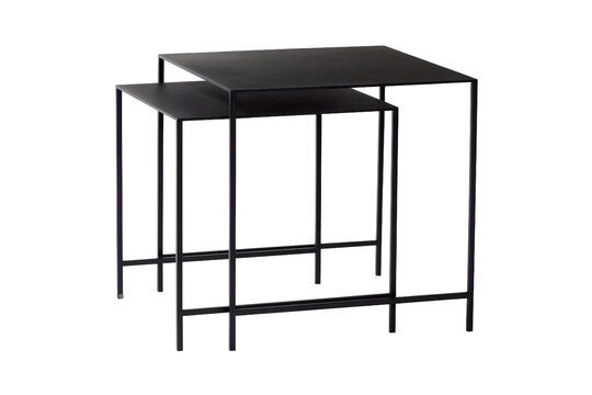 Lot de 2 tables basses en métal noir Duo