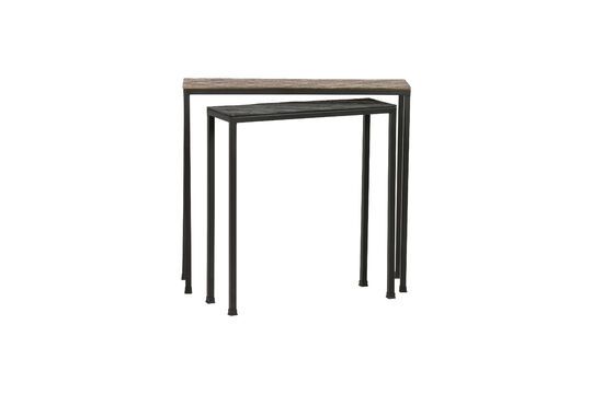 Lot de 2 tables basses en métal noir et doré Lane